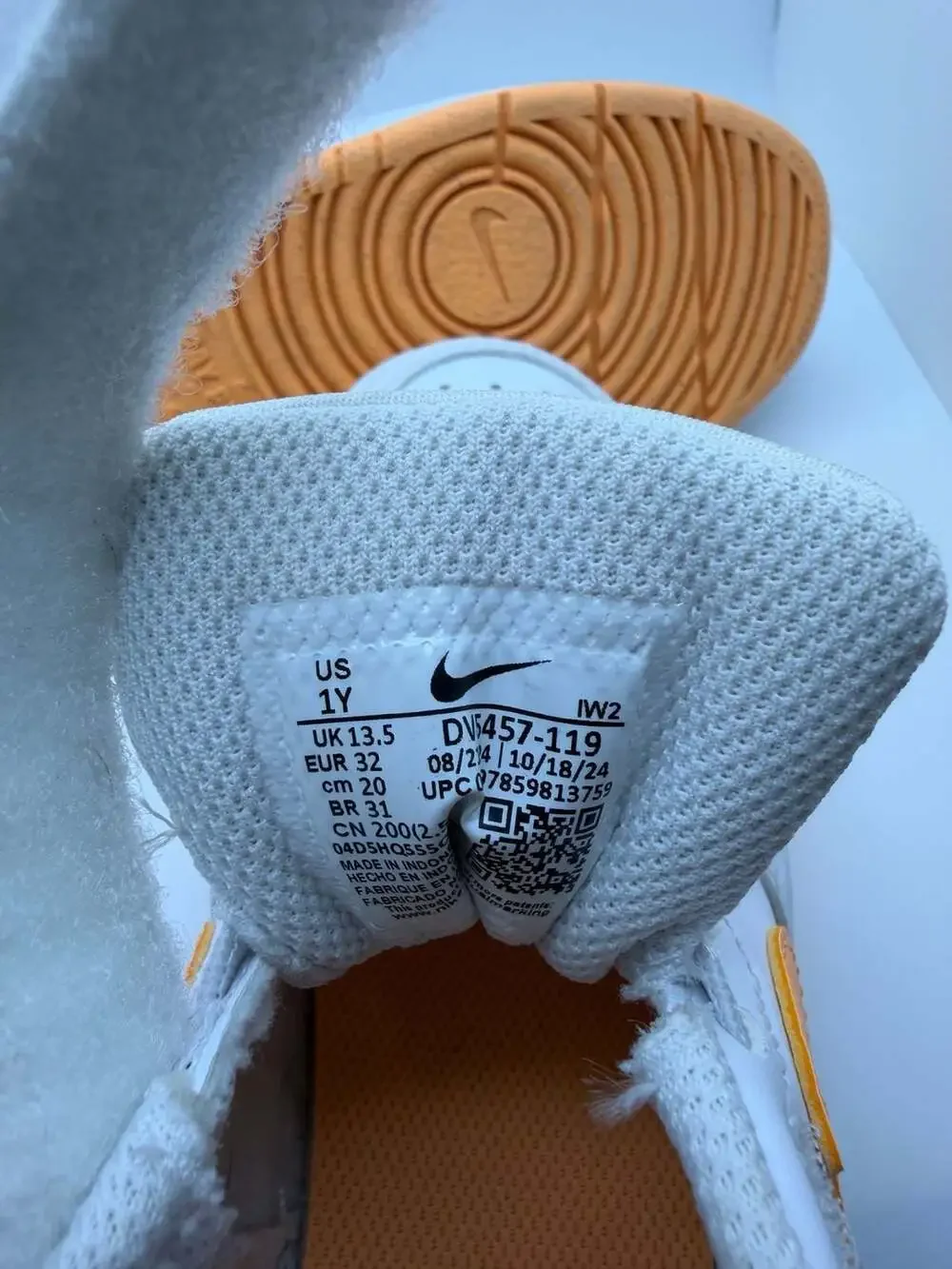 Nike Court Borough Low Recraft Kids' Casual Sneakers White/Orange